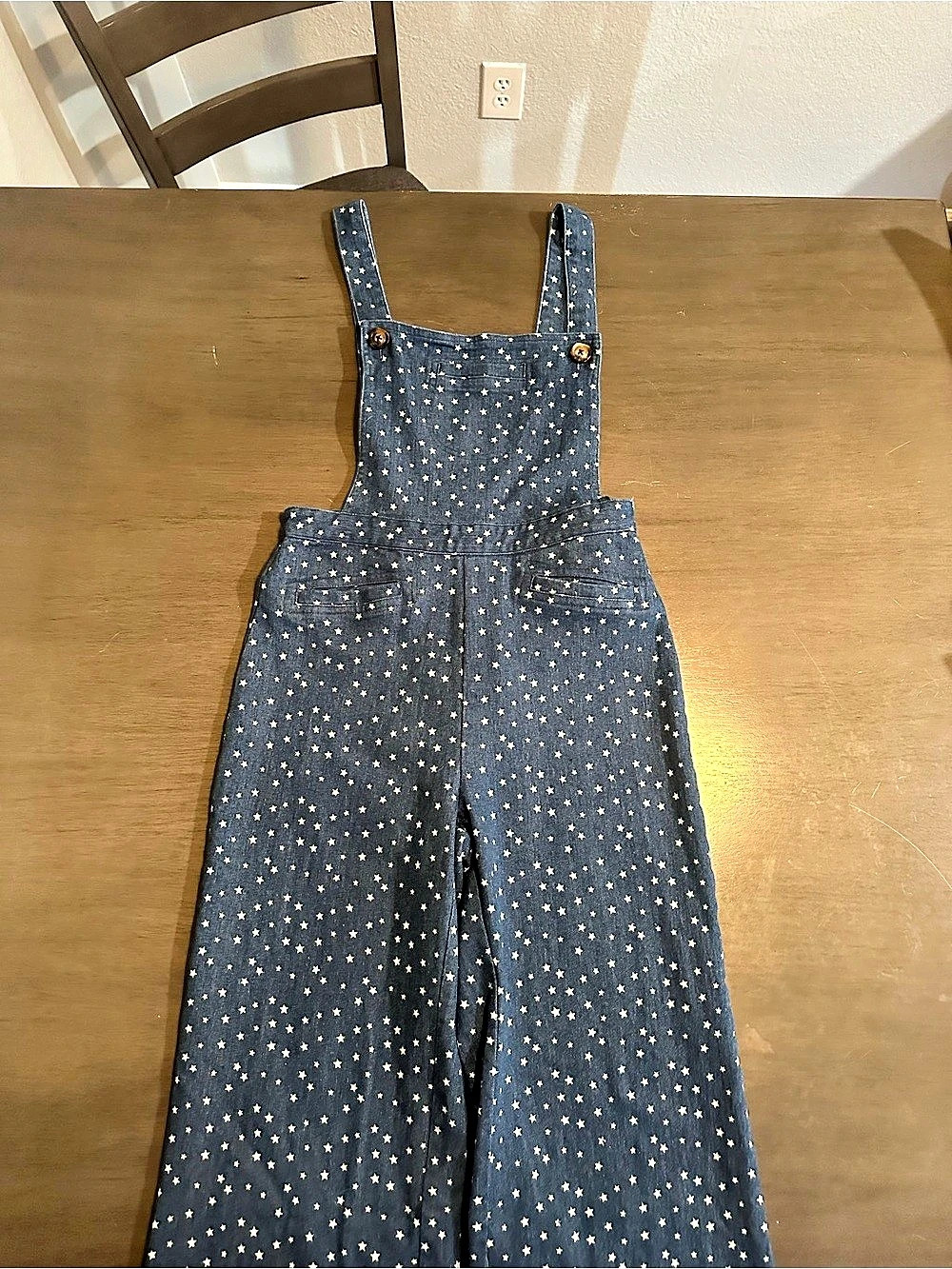 Saint Geraldine Suggs Star Print Denim Overalls Girls Medium Star Print Overalls